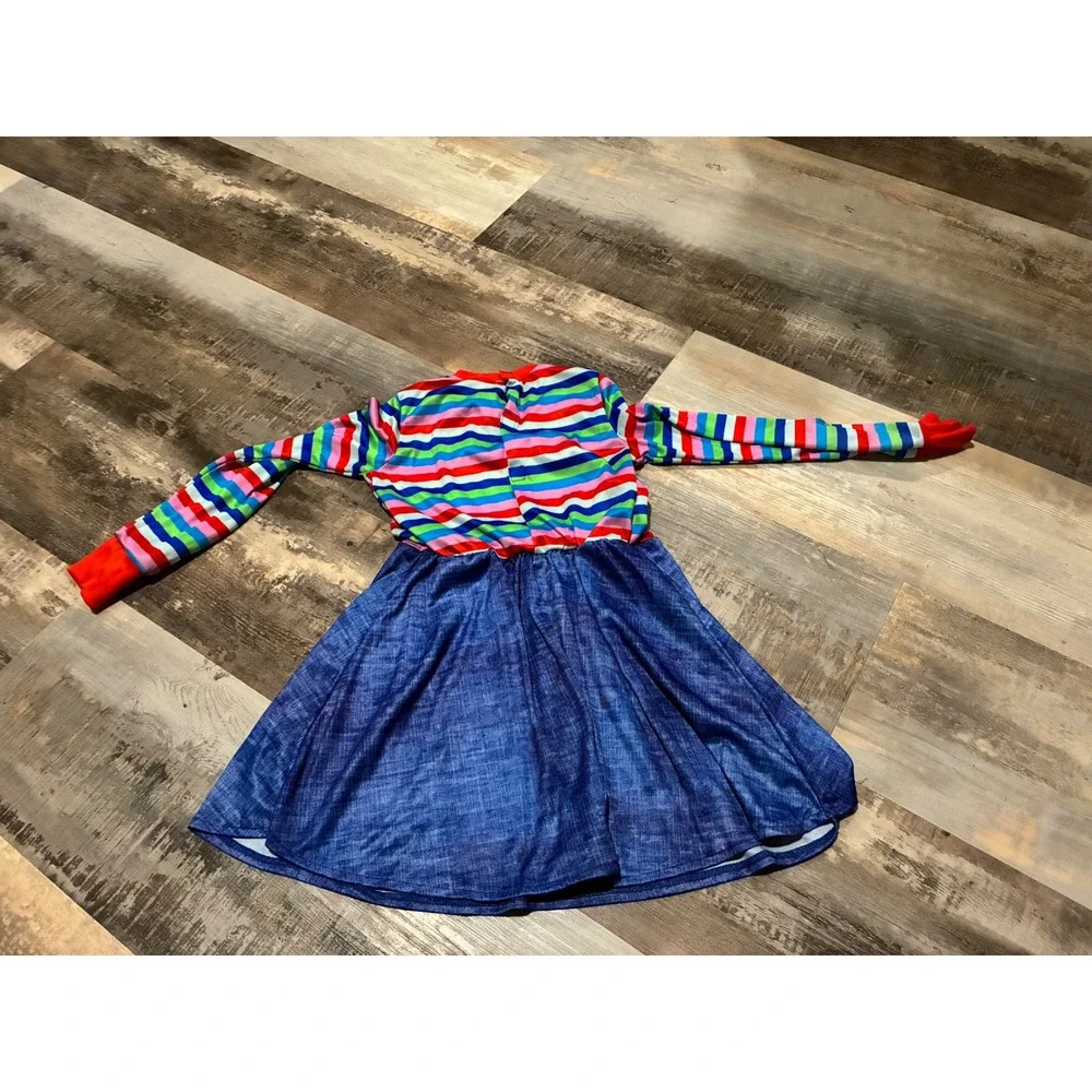 Chucky Child of Play Horror Movie Costume Dress Girls Size 7-8 Medium Multicolor